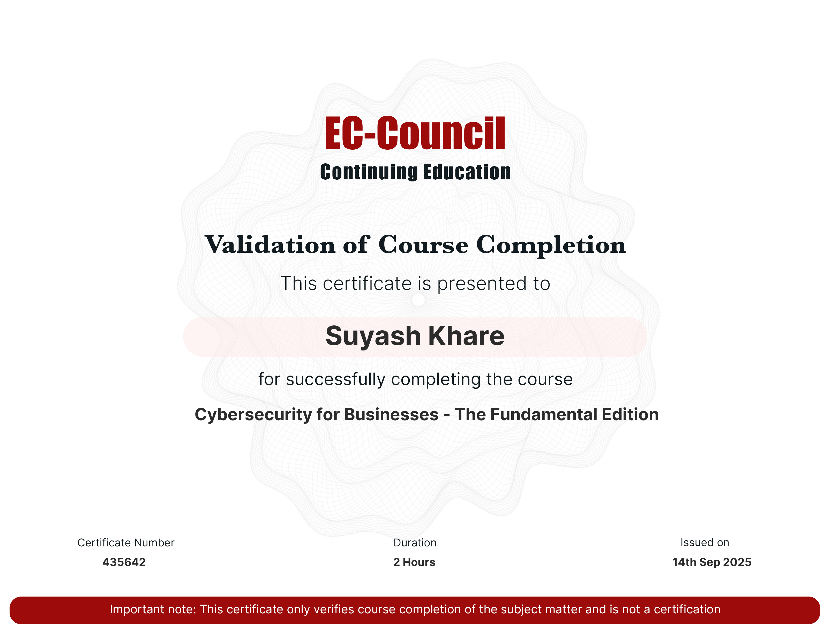 EC-Council Cybersecurity for Businesses