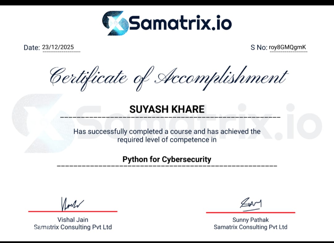 Samatrix Python for Cybersecurity